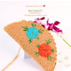 Shop Unique Embroidered Half Moon Premium Jute Clutch