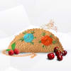 Unique Embroidered Half Moon Premium Jute Clutch Online