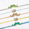 Gift Unique Moustache And Bro Rakhis - Set Of 5