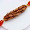 Gift Unique Wooden Beads Rakhi And Sweets Combo