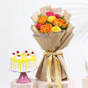 Vabriant Blooms Bouquet with Pineapple Cake Online