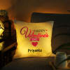 Valentine Personalized LED Satin Cushion Online