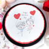 Gift Valentine's Day Red Velvet Poster Cake (Half kg)