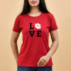 Valentine's Kiss Day Cotton T-Shirt for Women - Red Online