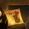 Buy Valentine Teddy Day LED Satin Cushion
