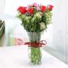 Vase of roses & seasonal flowers Online