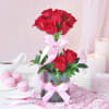 Gift Vibrance Of Romance In Vase With Chocolates