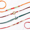 Gift Vibrant Beads And CZ Rakhis - Set Of 4
