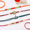 Vibrant Beads And CZ Rakhis - Set Of 4 Online