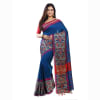 Buy Vibrant Khadi Cotton Handloom Saree With Floral Border