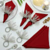 Vibrant Maroon Napkins With Decorative Napkin Rings (Set of 6+6) Online