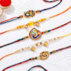 Vibrant Peacock And Pearl Rakhis - Set Of 5 Online