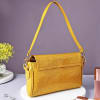 Buy Vibrant Yellow Textured Sling Bag For Women