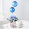 Vivacious Blue Balloons Arrangement And Cake Combo Online