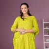 Gift Vogue Green Rayon Kurta and Dupatta Set