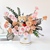 Gift Warm Hues Teddy And Roses Arrangement