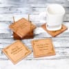 Buy Warrior Mom Personalized Wooden Coasters with Stand (Set of 4)