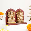 Gift White And Gold Laxmi Ganesha Idols