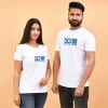White Couple Tshirt With Logo Online