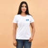 Buy White Couple Tshirt With Side Logo