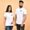White Couple Tshirt With Side Logo Online