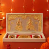 Gift White Laxmi Ganesh Charan Paduka Box