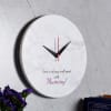 Gift White Marble Finish Wall Clock for Mom