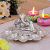 White Metal Ganesha Panch Aarti Diya Online