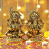 Gift White Metal Lakshmi Ganesha Idol