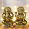 White Metal Lakshmi Ganesha Idol Online