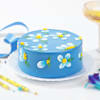 Gift White Petals Blue Cake (1 Kg)