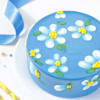 Shop White Petals Blue Cake (1 Kg)