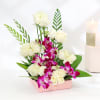 White Roses and Orchids in Tray Online
