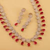Gift Wine And White CZ Necklace Set