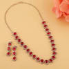 Wine Coloured Stone and CZ Necklace Set Online