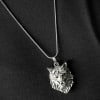 Gift Wolf Engraved Oxidised Silver Finish Men's Pendant