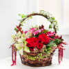 Wonderful Flower Arrangement in Basket Online