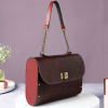 Buy Wood And Leather Wrist Bag For Women