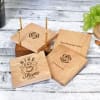 Wooden Coaster Set- Customized with Logo & Message Online
