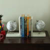 Gift Wooden Globe with Marble Stand Bookends