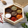Gift Wooden Masala Box With Metal Containers - Customized With Logo