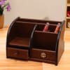 Wooden Pen Stand with Organizer - Customized with Logo Online