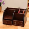 Wooden Pen Stand with Organizer - Customized with Logo and Message Online