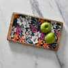 Wooden Serving Platter with Hand-Painted Floral Design Online