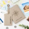 World Compass Personalized Leather Travel Combo - Grey Online