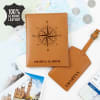 World Compass Personalized Leather Travel Combo - Tan Online