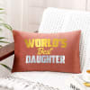 World's Best Daughter Personalized Velvet Cushion - Pink Online