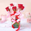 Gift Wrapped In Love Vase Arrangement With Cake