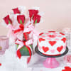 Wrapped In Love Vase Arrangement With Cake Online
