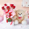 Wrapped In Love Vase Arrangement With Teddy Online